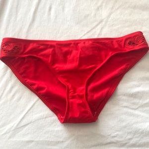 Red Time and Tru bikini bottom medium - side cutouts